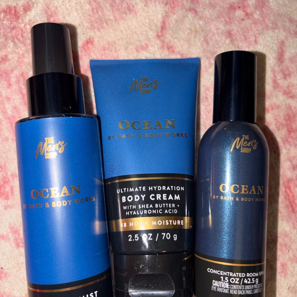 Bath & Body Works Ocean Body Cream & Sprays - Blue with Gold Accents